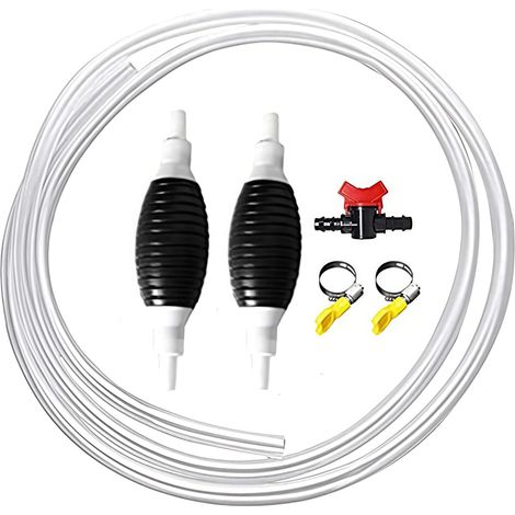 Pompe Transfert Liquide l'eau, Pompe à main essence,Pompe Manuelle,Pompe À Main pour Essence Gaz Diesel Huile Eau Liquide Réservoir de Poissons avec 2M de Tuyau de Pression de Tube (1/5)