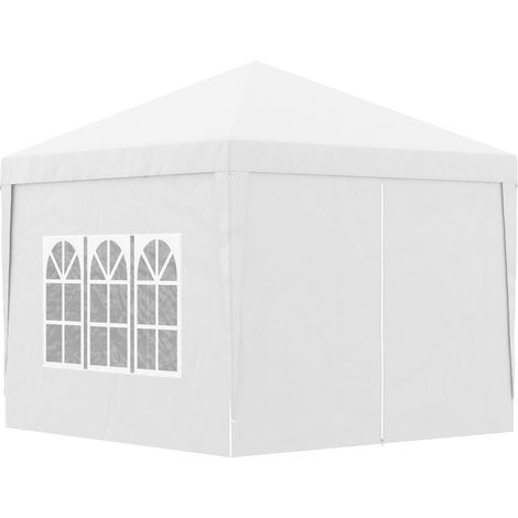 Gazebo Pieghevole 3x3m in Acciaio e tessuto Oxford Bianco (1/5)