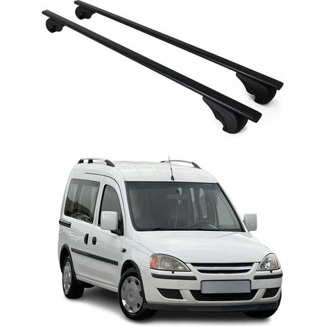 OMAC Barres de toit pour Opel Combo C 2002-2012 – TÜV / DIN 75302:2019 – Antivol inclus – Charge max 75 kg – 2 barres Noir (1/4)