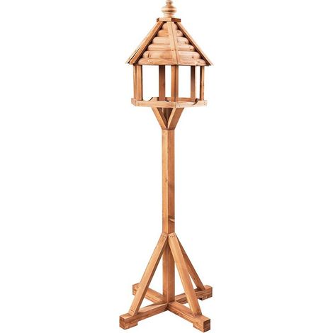 Gardman Wooden Rockingham Bird Table Free Standing House Feeder Hexagonal Roof (1/3)