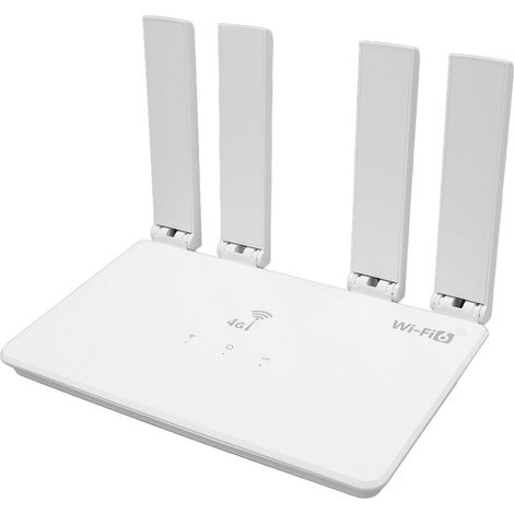Routeur 4G LTE avec emplacement pour carte SIM, port de charge USB-C, 4 antennes à gain élevé, modem-routeur LTE débloqué, version européenne CPE R102 DNXT, prise européenne. (1/5)