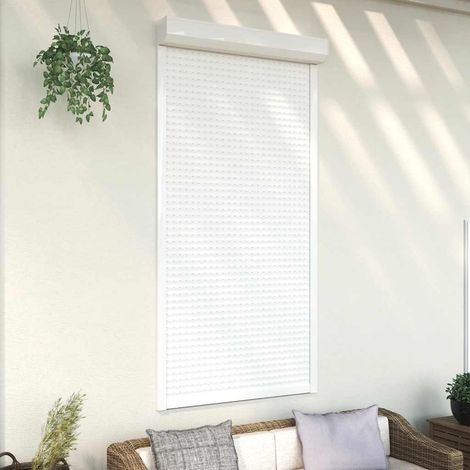Vidaxl – Store roulant manuel blanc 110 x 220 cm – Aluminium et polyuréthane – Système à commande manuelle – Pour usage intérieur et extérieur