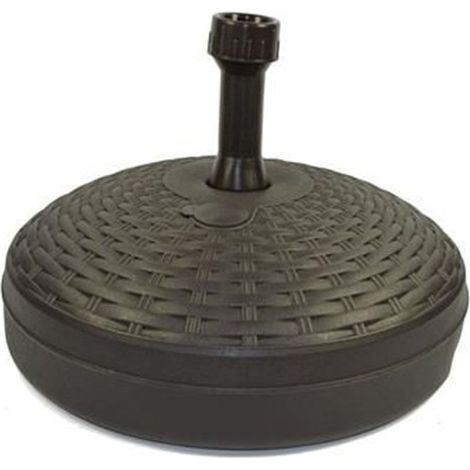 TRADE SHOP - Base Per Ombrellone Effetto Midollino ø45xh30.5cm Capacità 17lt Per Pali Da ø33 A ø48mm - Marrone Scuro