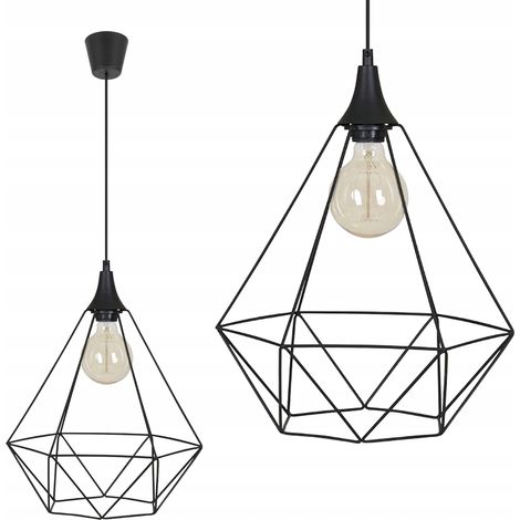 Edison-Diamant-Loft-Deckenleuchte aus Draht (1/5)