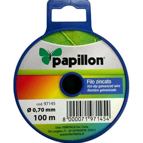FILO ZINCATO per BRICOLAGE da 1,25 mm in Dispenser da 25 mt PAPILLON