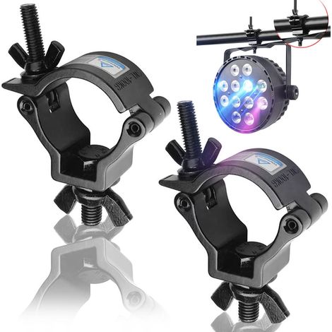 2 Pièces Clamp en Aluminium de Suspension pinces à boucle rapide crochets en alliage d'aluminium pour LED Lumière de Scène DJ Par Lumière à la Truss 48-51MM Charge Max 100KG (1/5)