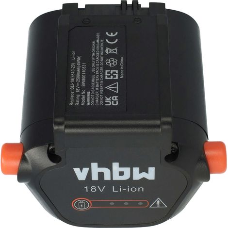 vhbw Li-Ion batterie 2500mAh (18V) pour éléctronique jardinage outil Gardena Li-18/23 R batterie-coupe-herbes ComfortCut comme 09840-20, BLi-18.