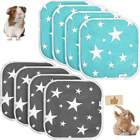 Tapis Pipi - Tapis de Cage pour Cochons d'Inde et Petits Animaux - Lavables Réutilisables - 30 x 30 cm - Imperméables Absorbants - 8 Pièces (1/5)