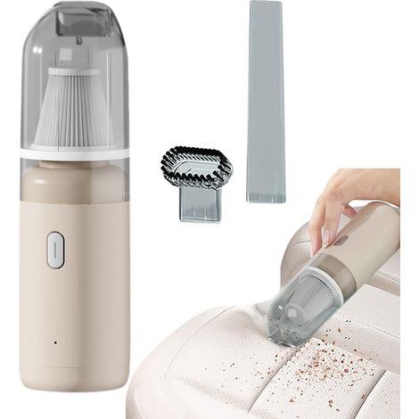 Voiture vide portable sans corde - Petite pompe à main sans fil, aspirateur portable charge USB, puissant plumeau d'aspiration pour nettoyer le tapis de canapé de voiture dans la maison (1/5)