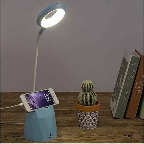VURAHOME - Schreibtischlampe, dimmbare LED-Schreibtischlampe, Tischlampe zum Schutz der Kinderaugen mit 3 Beleuchtungsmodi (Blau) (1/5)