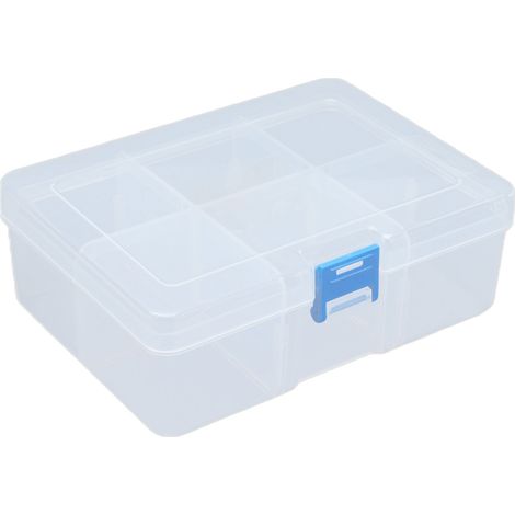 Lot de 3 boîtes de rangement transparentes PP avec compartiments amovibles pour petites fournitures bricolage et quincaillerie (1/5)