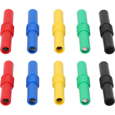 Adaptateur de prise banane femelle à femelle à cinq couleurs isolées de 4 mm, adapté aux onduleurs et aux équipements industriels. (1/5)