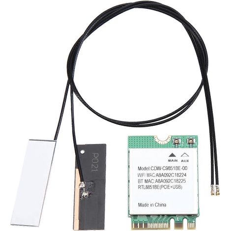 Carte réseau WIFI6 RTL8851BE AX900 double bande 2,4 GHz/5 GHz Bluetooth 5.2 NGFF M.2, adaptateur WiFi sans fil pour Win10/Win11 (1/5)