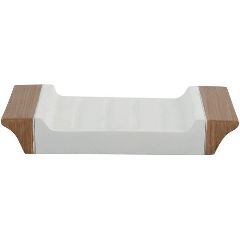 Porte Savon Polyrésine FJORA Beige & Blanc MSV