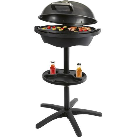 ProfiCook - Barbecue elettrico per interni ed esterni, non fumo, 2400 W, griglia elettrica per balcone, indicatore di temperatura, griglia da tavolo elettrica 2 in 1, PC BQS 1303