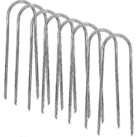 Piquets de trampoline robustes, ancrages en U galvanisés, lot de 8 (1/3)