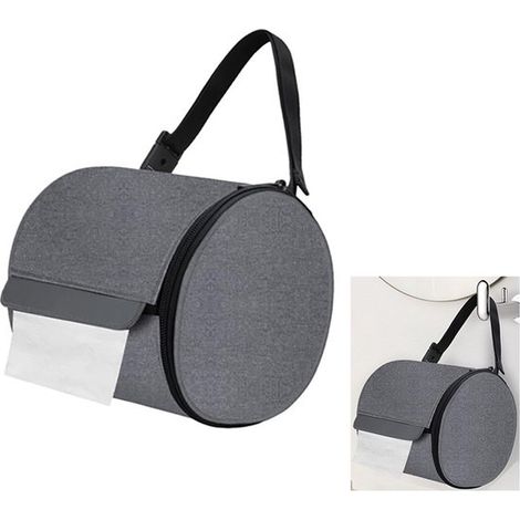 Bolsa papel higiénico, colgante papel higiénico, portátil papel higiénico, colgante papel higiénico, papel higiénico, Plegable, 151515 cm, Gris (1/5)
