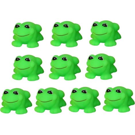 Lot de 50 grenouilles en plastique, jouets de bain en caoutchouc pour bébé, figurines rigolotes pour baignoire et salle de bain. (1/5)
