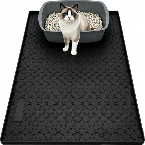 Silicone Cat Litter Mat, 86 x 22 mm Honeycomb Cat Litter Mat for Sand Pickup, Food Grade Silicone, Waterproof, Non-Slip, Easy to Clean (1/5)