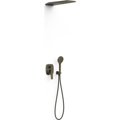 Kit mitigeur encastré 2 voies Rapid‑box pour douche Loft Noir bronze - TRES 22238005KMB