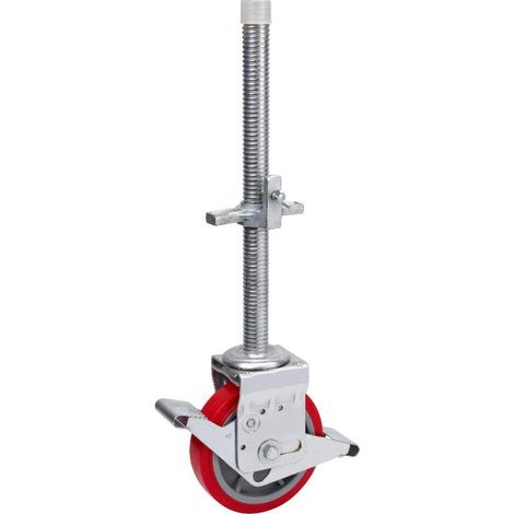 rueda giratora esp.rosc.m40x500 fr.50tcfd200-po nylon blanco-poliur.rojo liso