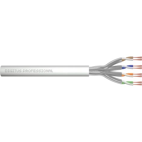 Câbles réseau et DAC DIGITUS CAT 6A U-FTP patch cable raw length 305 m paper box AWG 27/7 LSZH simplex color grey