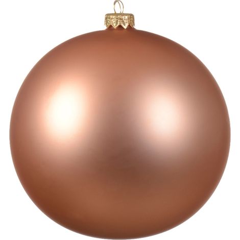 Palline per albero di Natale in vetro decorate color Rosa scintillante opaco -6 sfere da 8 cm