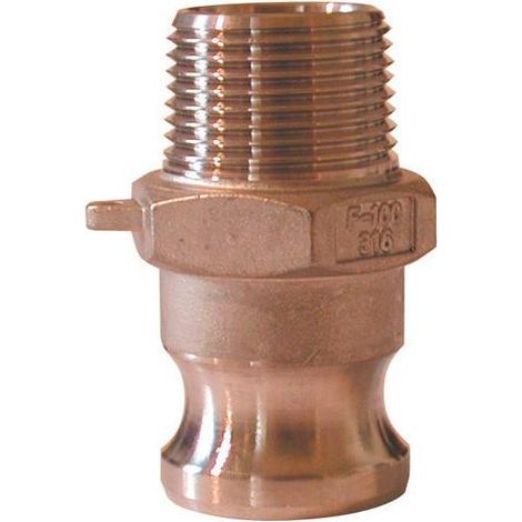 Raccord camlock male - embout fileté male en laiton - Type F Ø A: 1''1/4Ø B: 1''1/4 (1/2)