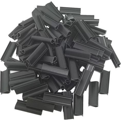 Lot de 100 clips de fixation brise-vue pour rails à clipser de 4,2 cm pour bandes brise-vue pour panneaux grillagés doubles Jardin Rails à clipser pour la fixation (Anthracite) (1/5)
