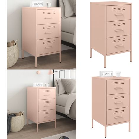 Nachttisch Rosa 36x39x68 cm Stahl - Industriestyl - Nachttisch - Schreibtischlampe - Regal - Wohnraum - Home & Living (1/5)