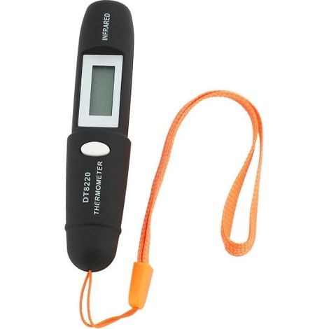 Thermomètre infrarouge miniature sans contact, mesure de température infrarouge, écran LCD numérique, stylo thermomètre infrarouge DT8220 noir (1/5)