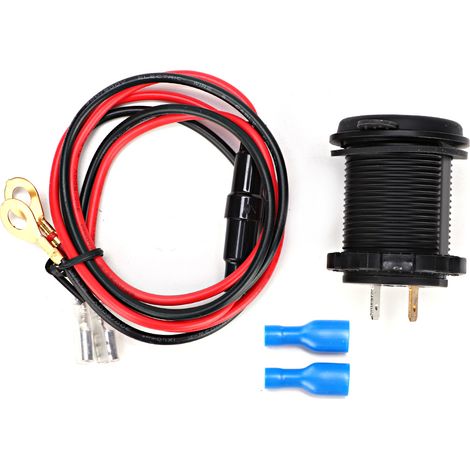 2-Port-USB-Kfz-Ladegerät, Voltmeter mit Spannungsanzeige, IP66 wasserdichter Zigarettenanzünderstecker, 2,1 A, blau, DC 12–24 V (1/5)