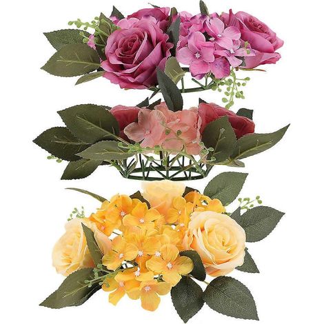 Couronnes de bougies en plastique de 3 pièces, couleurs assorties, pour une ambiance festive lors d'un mariage. (1/5)