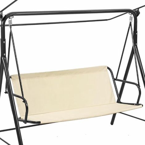 Housse de rechange pour fauteuil à bascule, en tissu Oxford 900D, imperméable, adaptée aux fauteuils à bascule de jardin (158 x 52 x 52 cm), blanc crème (1/5)