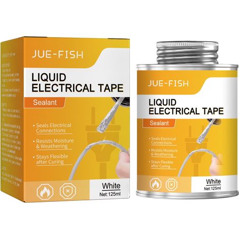 Ruban Électrique Liquide Résistant À L’eau Et Ignifuge Séchage Rapide Revêtement Caoutchouteux Pour Connexions Électriques Intérieur Extérieur 125 Ml (1/5)
