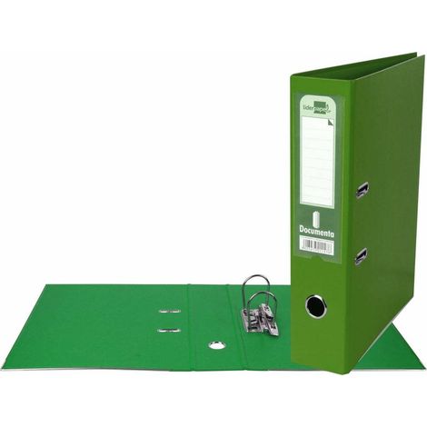Archivador de palanca liderpapel a4 documenta forrado pvc con rado lomo 75mm verde compresor metalico (1/2)