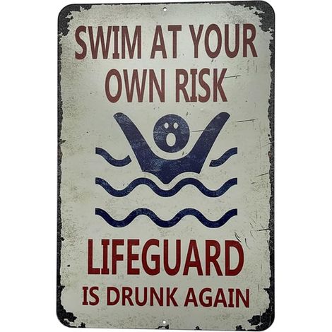 (20x30cm)Plaque d'avertissement de piscine en métal, panneau en métal Pool Knowledge  Éducation aux règles de la piscine  Panneau d'avertissement pour la sécurité extérieure de la ferme et de la cou