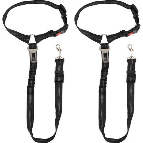 2 PCS Sécurité Chien Voiture,Voiture Ceinture 45-80cm avec Laisse Voiture, Harnais Voiture Chien, Laisse Double, Mousqueton Sécurisé, Absorption Chocs, Nylon Résistant (1/5)