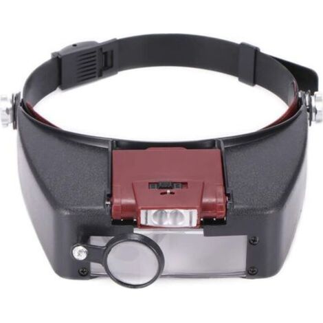Loupes, Loupe Serre Tête Avec Lampes à LED Loupe Loupe Mains Libres 1,5 x 3 x 6,5 x 8 x Pour La Réparation De Passe Temps
