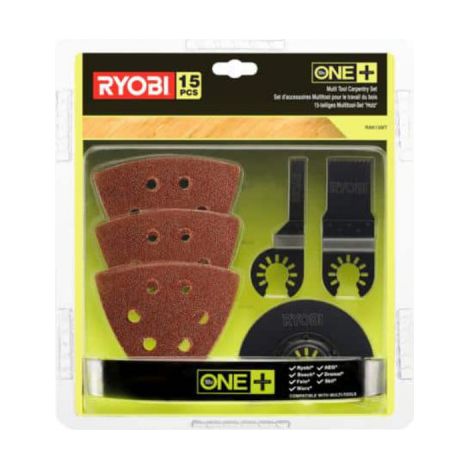 Ryobi RAK15MT Kit 15 Carte Abrasive Lame Universali Utensile Multifunzione
