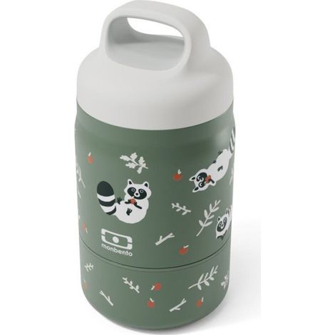 Lunchbox isotherme - MONBENTO - Handy Racoon - enfant - 2 compartiments 350 ml + 150 ml (1/5)