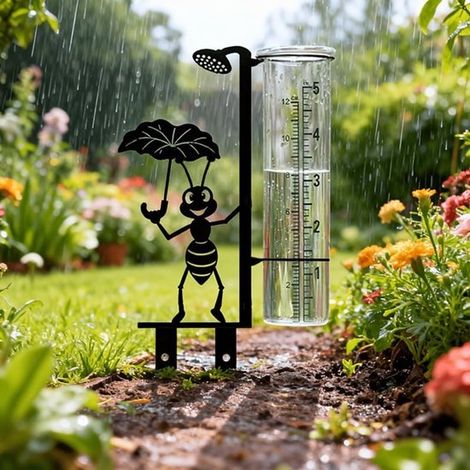 Pluviomètre de Jardin Résistant au Gel avec Tube en Verre de Rechange - Mesure Précipitations Extérieur pour Météo et Potager (1/5)
