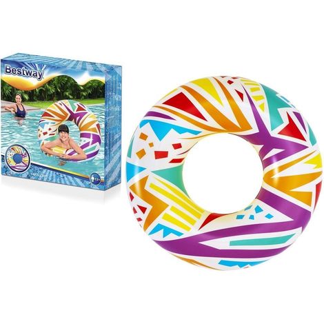 BESTWAY CIAMBELLA SALVAGENTE CON DECORO ASSORTITO GEOMETRICO 107 CM (1/5)