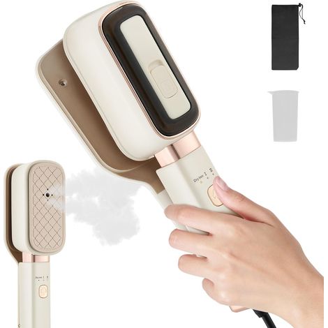 Défroisseur vapeur de voyage 3 en 1 1000 W, chauffe rapide, défroissage profond  Poignée pivotante à 180° pour le voyage et la maison