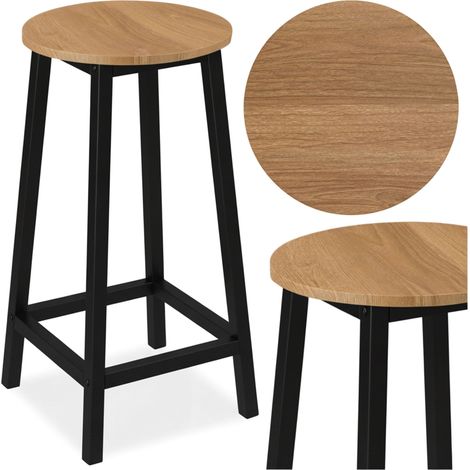 Tabouret industriel Flint en chêne moderne pour loft (1/5)