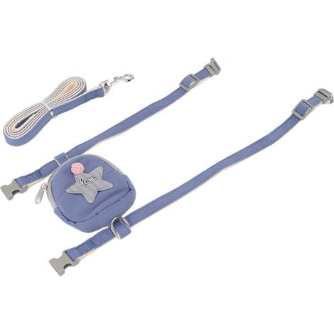 Harnais pour chat avec gilet, motif pentagramme et étoile de mer, réglable et anti-fugue, avec sac de transport pour petits chats, bleu, taille S (convient aux chats de 1,5 à 3,5 kg / 3,3 à 7,7 lb) (1/5)