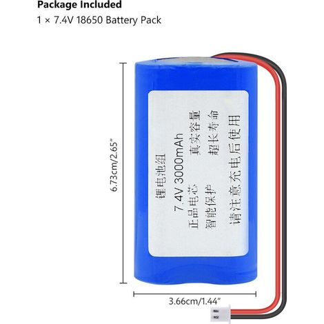 7.4V 18650 Lithium Battery Pack 1S 3000mAh Fishing LED Light (1/3)