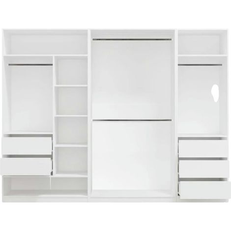 Topeshop – Armoire modulable OPENO ZESTA 260x200 – Barres à tiroirs blanches – Grande capacité de rangement – Design moderne et minimaliste (1/5)