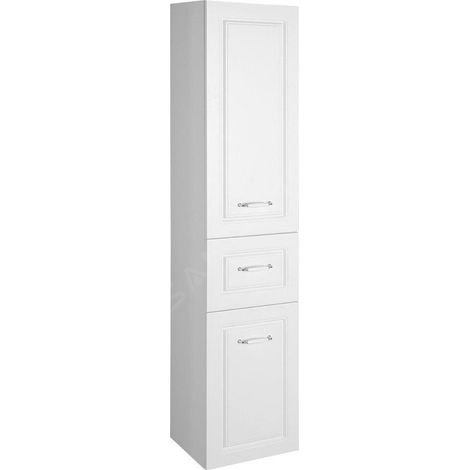 FAVOLO Meuble de rangement avec panier à linge 40x184x31cm, blanc mat (1/5)
