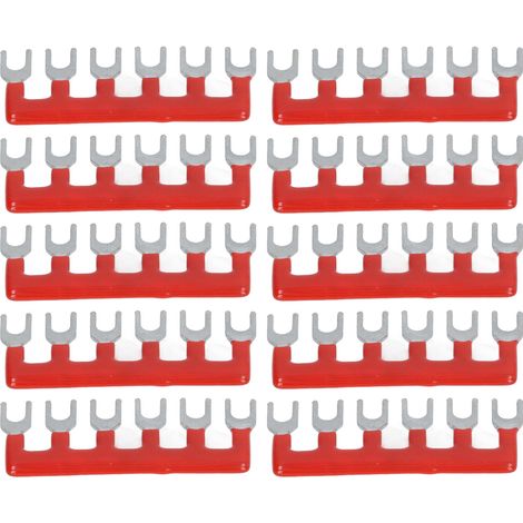 Packung mit 10 Gabelklemmenblöcken, 400 V, 15 A, aus reinem Kupfer, flammhemmendes PVC, für die Stromversorgung von Fabriken, rot TB 1506 (1/5)